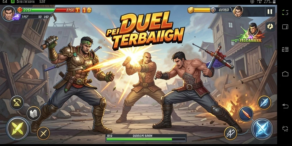Gameplay pertarungan intens dalam 2757 yang memacu adrenalin.