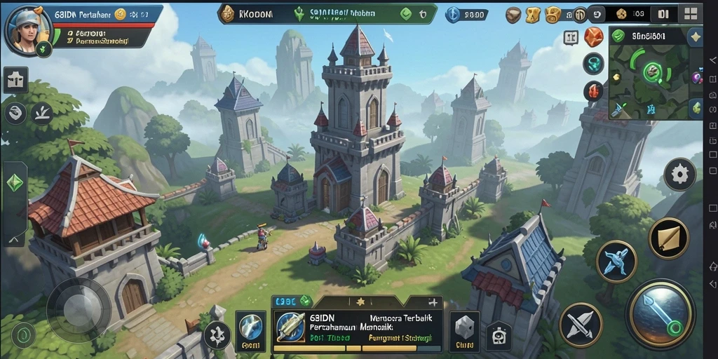 Gameplay menegangkan di 68IDN dengan menara pertahanan yang strategis.