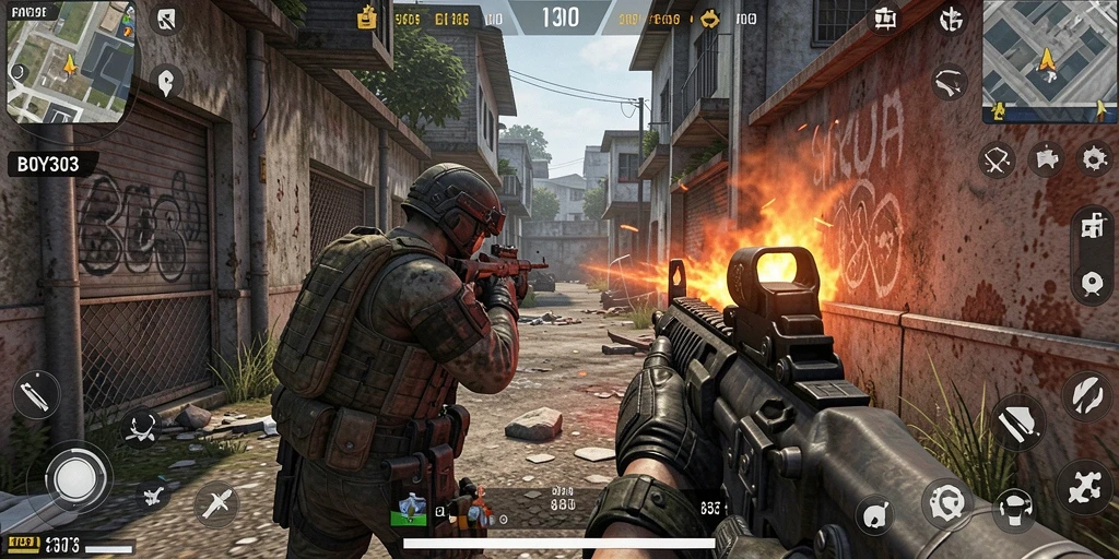 Tampilan gameplay BOY303 yang mendebarkan dan penuh aksi FPS.
