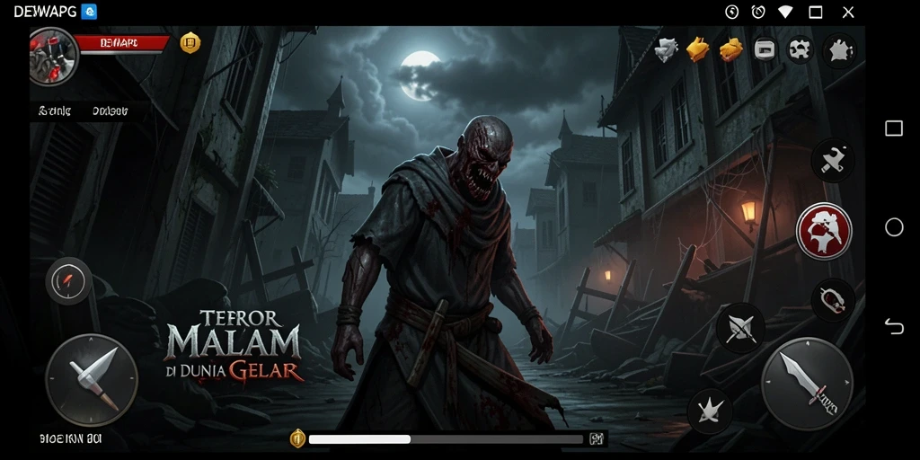 Gameplay DEWAPG yang menegangkan dalam suasana horor.