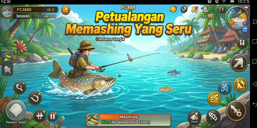 Screenshot utama FC888 menunjukkan gameplay memancing yang mendebarkan.