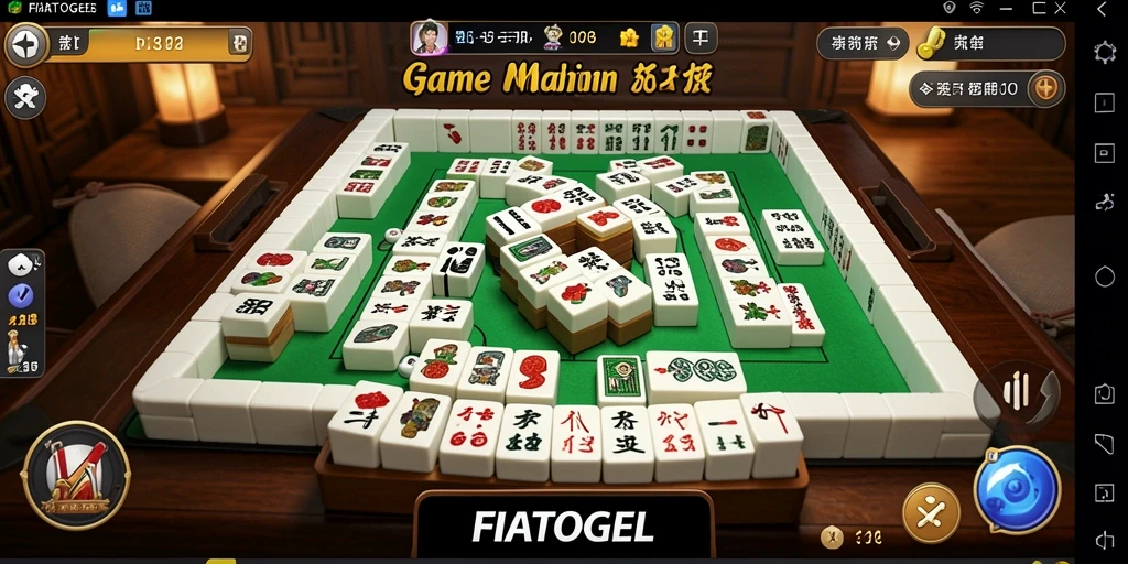 Screenshot gameplay FIATOGEL menampilkan serunya permainan Mahjong.