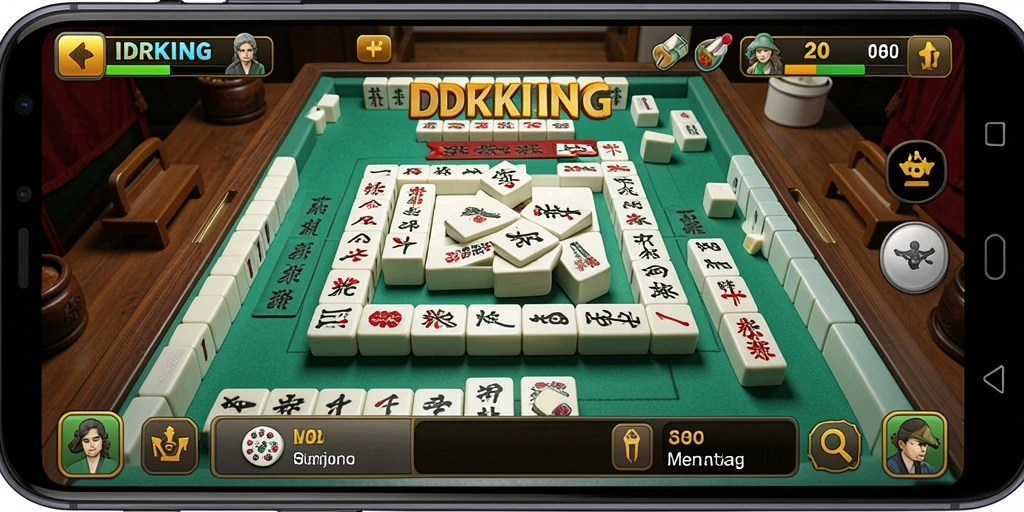 Screenshot gameplay IDRKING yang menampilkan aksi permainan Mahjong yang seru.