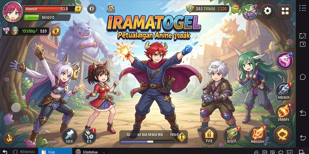 Tampilan menarik dari gameplay <strong>IRAMATOGEL</strong> dengan karakter anime ikonik.