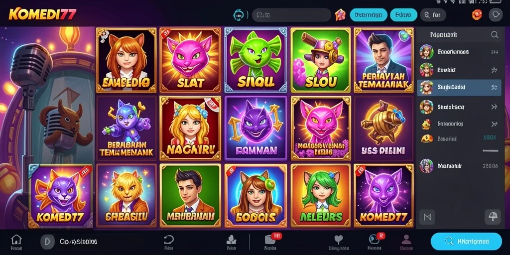 Tampilan gameplay menarik dari KOMEDI77 dengan mesin slot yang beragam.