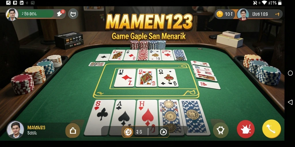 Tampilan gameplay seru MAMEN123 dalam permainan Gaple.