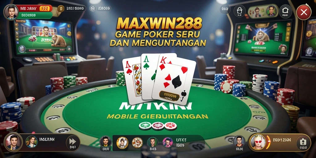 Tampilan gameplay seru dari MAXWIN288 yang menampilkan aksi Poker.