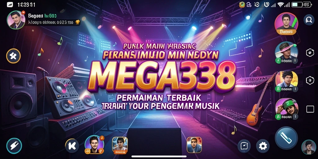 Tampilan permainan MEGA338 yang seru dan interaktif dengan musik.