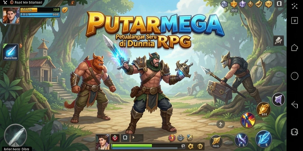 Tampilan gameplay PUTARMEGA yang menakjubkan dengan aksi RPG mendalam.
