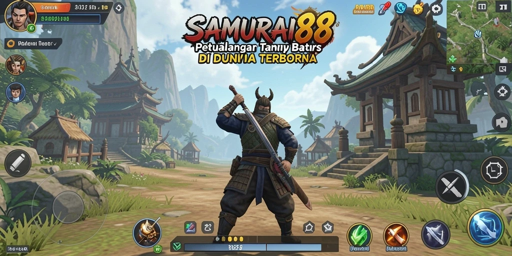 Gameplay <strong>SAMURAI88</strong> menampilkan petualangan seru di dunia terbuka yang menakjubkan.