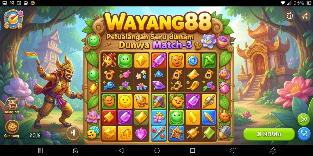 Tampilan fitur gameplay seru dari WAYANG88 yang penuh warna.