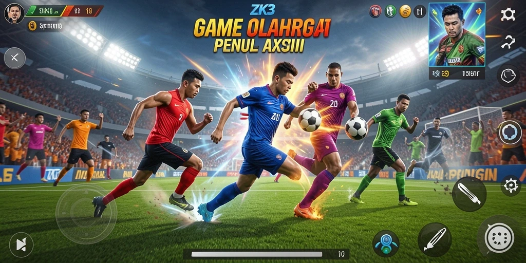Screenshot gameplay ZK3 menampilkan keseruan permainan olahraga.