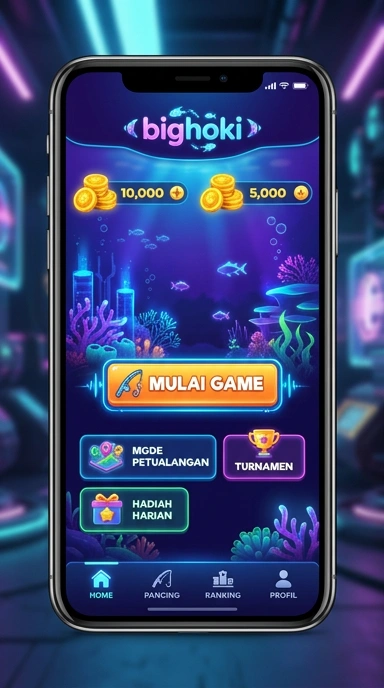 Tampilan utama aplikasi bighoki yang menarik dan mudah digunakan.